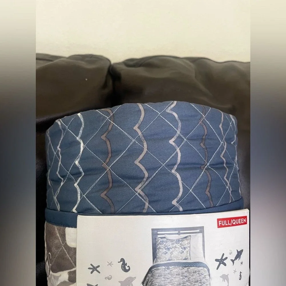 The Big One Kids Reversible Shark Quilt Set Full/Queen Blanket & 2 Sham Nautical